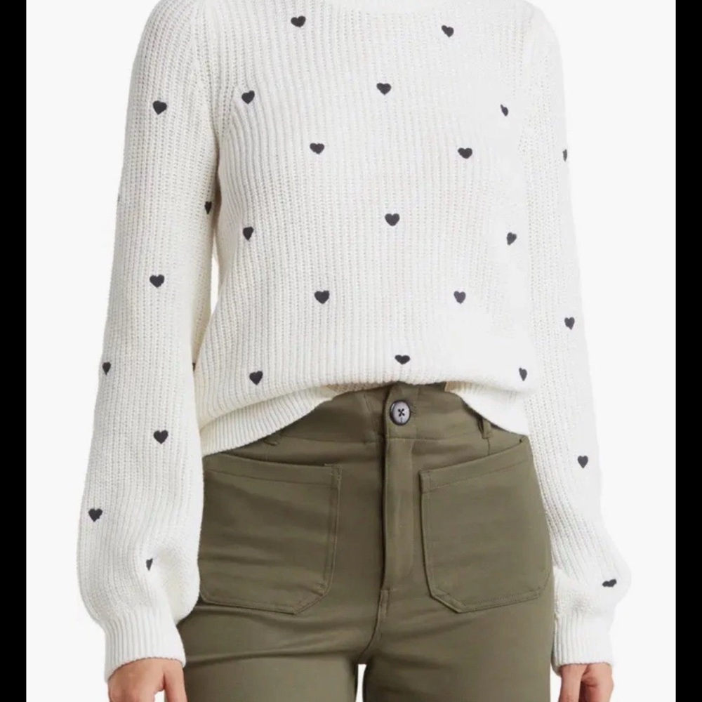 Lucky Brand  Heart Crew Neck Sweater